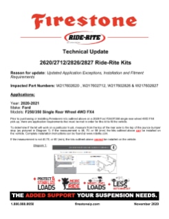 Technical Update: 2620/2712/2826/2827 Ride-Rite Kits